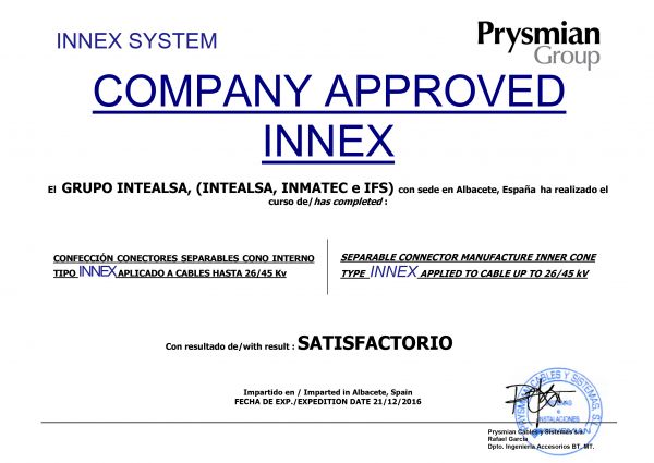 Certificado Prysmian